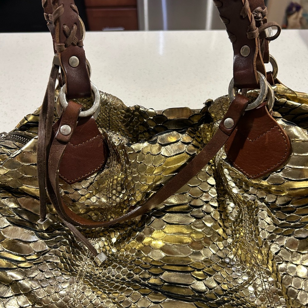 Pauric Sweeney Python Gold bag Bergdorf Goodman snakeskin - Picture 4 of 14